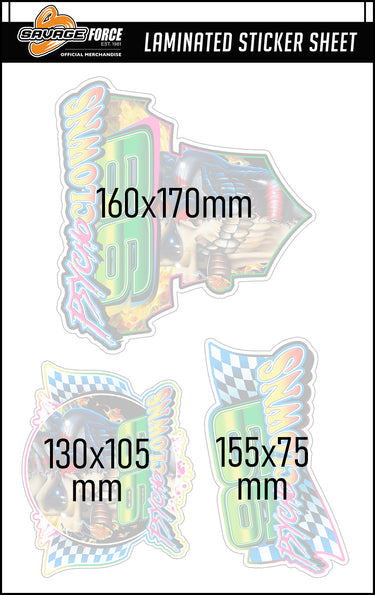 99 Psycho Clowns Sticker Sheet